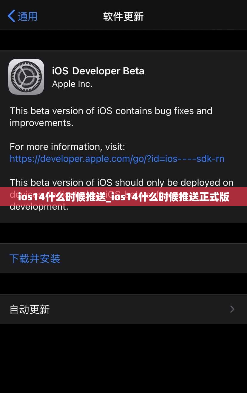 ios14什么时候推送_ios14什么时候推送正式版