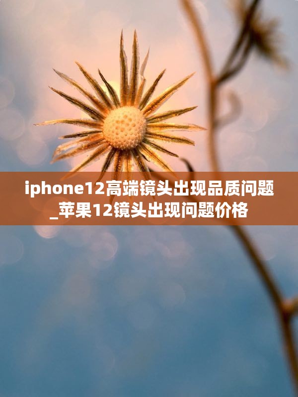 iphone12高端镜头出现品质问题_苹果12镜头出现问题价格