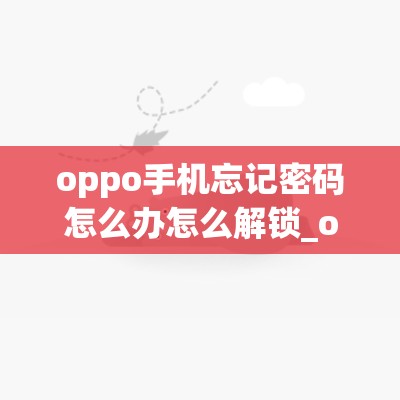 oppo手机忘记密码怎么办怎么解锁_oppo手机忘记密码怎么办怎么解锁r11