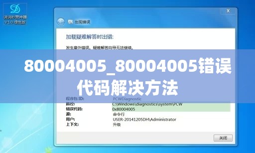 80004005_80004005错误代码解决方法