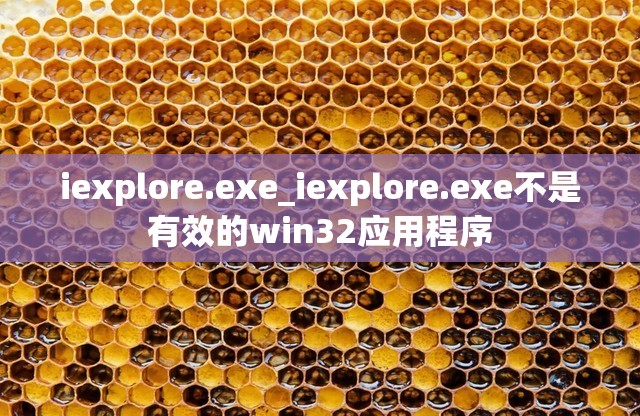 iexplore.exe_iexplore.exe不是有效的win32应用程序