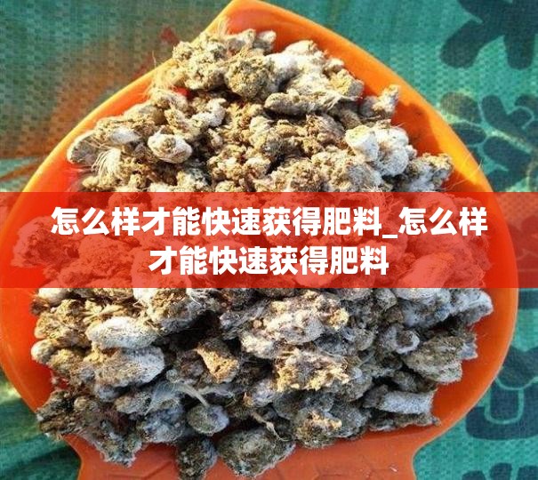 怎么样才能快速获得肥料_怎么样才能快速获得肥料