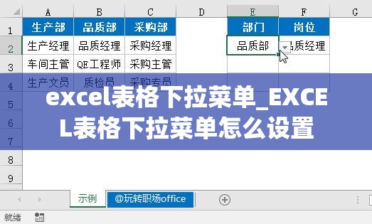 excel表格下拉菜单_EXCEL表格下拉菜单怎么设置