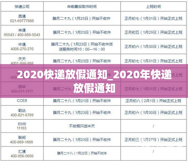 2020快递放假通知_2020年快递放假通知