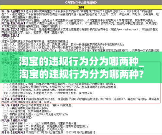 淘宝的违规行为分为哪两种_淘宝的违规行为分为哪两种?