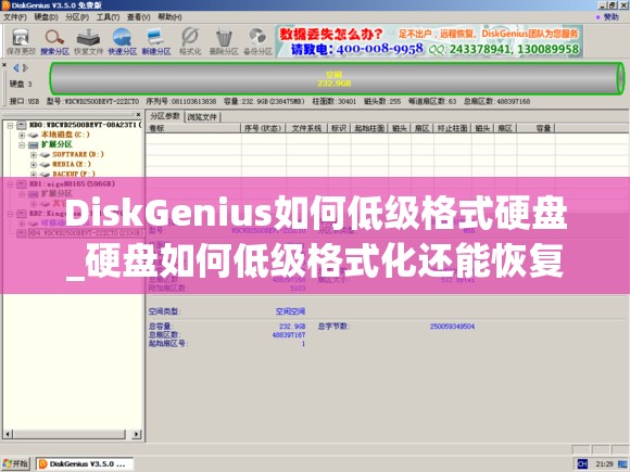 DiskGenius如何低级格式硬盘_硬盘如何低级格式化还能恢复吗