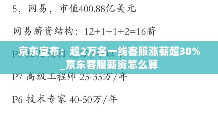 京东宣布：超2万名一线客服涨薪超30%_京东客服薪资怎么算