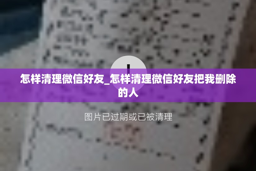 怎样清理微信好友_怎样清理微信好友把我删除的人